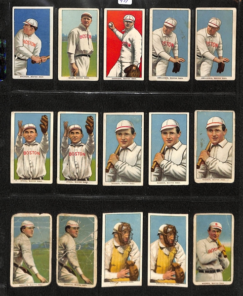 Lot Of 15 T206 Boston Red Sox Cards w. Tris Speaker
